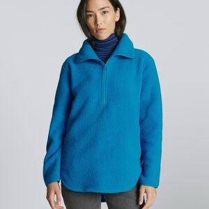 Everlane Blue Pullover The ReNew Fleece Half-Zip Size Small